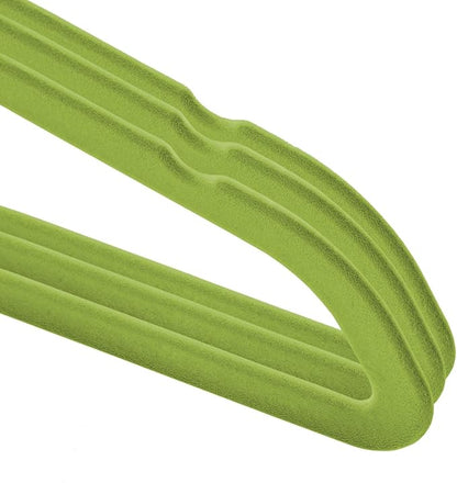 Casafield 50 Velvet Kid's Hangers - 14" Size for Children's Clothes - Lime Green