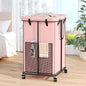 150L Laundry Hamper with Wheels, Rolling Laundry Basket with Metal Frame and Removable Bag, Large & Tall Dirty Clothes Hampers for Bedroom Aesthetic, Laundry Room, Bathroom, Dorm-Pink