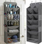 HOMELUX THEORY 6 Tiers Over The Door Shoe Organizer - 100D Extra Thick Deep Pockets Shoe Rack for Closet, 4 Side Pockets Shoe Rack for Entryway & Hanging Shoe Organizer for Closet (V1, Dark Gray)