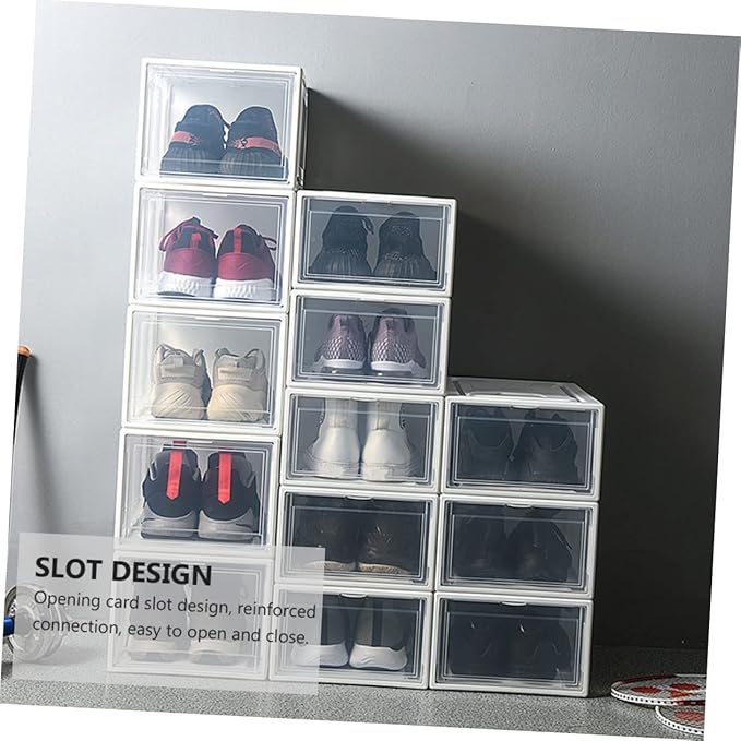 1pc Shoe Storage Box Clamshell Design for Easy Access Stackable Sneaker Organizer Small for Closet Display Environmental Protection Material