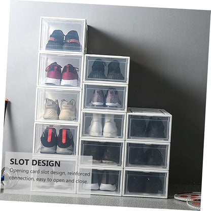 1pc Shoe Storage Box Clamshell Design for Easy Access Stackable Sneaker Organizer Small for Closet Display Environmental Protection Material