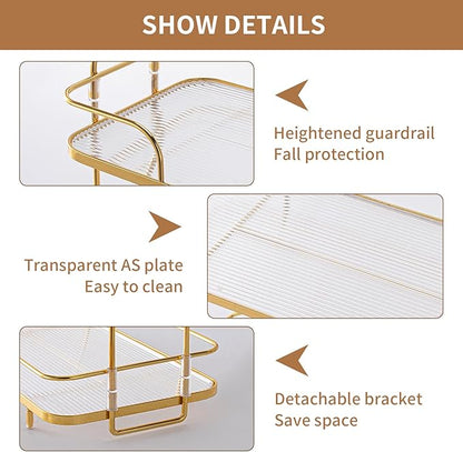 2 Tier Corner Bathroom Counter Organizer, Cosmetic Skincare Organizer, Bathroom Countertop Perfume Tray Vanity Organizer, Kitchen Spice Corner Storage Shelf | Bathroom Countertop, Perfume Tray, Vanity Organizer, Kitchen Spice