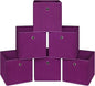 Foldable Storage Cubes Bins ,11 Inch Cloth Storage Cube Fabric Storage Box Cubes Organizer Baskets with Handles for Home Organizer Set of 6 (Purple)