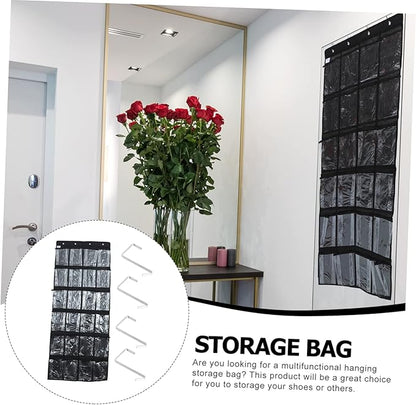 OUNONA Hanging Shoe Storage Bag Over Door Organizer Multipurpose Transparent Mesh Pocket for Dorm Home Office Item Storage