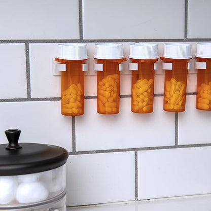Crazy Chef Spice Clip Grippers For Cabinet Doors - Organizer for Spices - Spice Rack Holds15 Spice Jars - Extemely Strong 3M Adhesive Gripper In White For Pantry 15 Ct