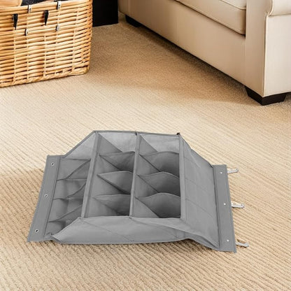 Amosfun The Door Shoe Organizer with 12 Large Pockets Hanging Shoe Storage Rack for Sneakers and Sandals Space-saving Gray Fabric for Closet Doors and Narrow Hallways
