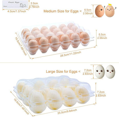 Egg Cartons 40 Packs, Clear Eco-friendly Plastic Blank Egg Cartons with Free Labels, Holds up to 24 Eggs Securely, Perfect for Family Pasture Farm Markets Display - Medium