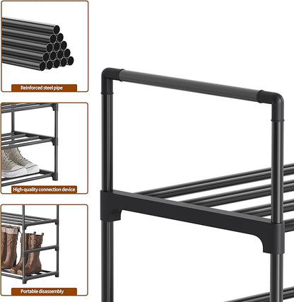 Shoe Rack, 3-Tier Shoe Organizer, Sturdy Shoe Storage Shelf, Perfect for Front Door Entrance, Closet & Entryway, Easy to Assemble, DIY Layering Options (S - 3 Tier)