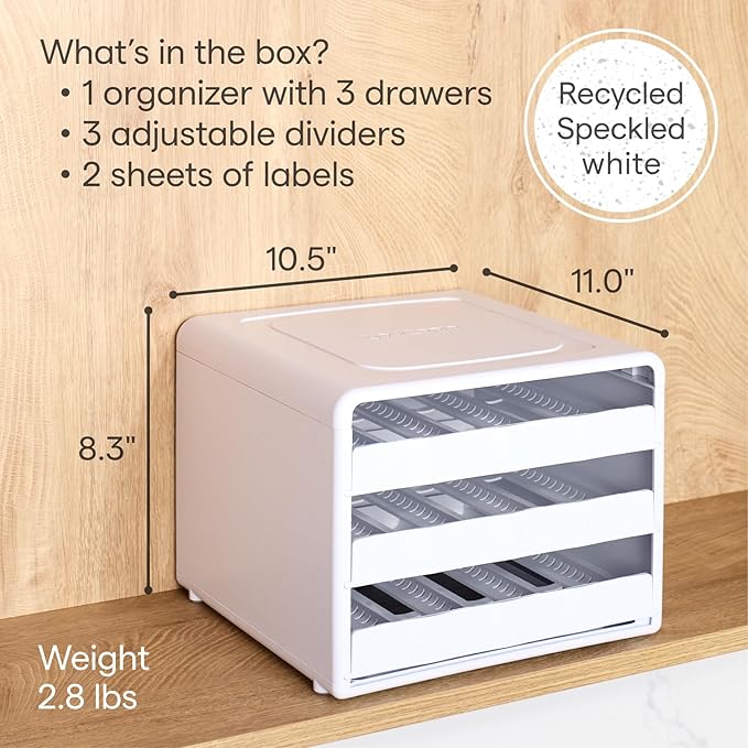 YouCopia SpiceStack® Adjustable Spice Rack Organizer, Pull-Down 24-Bottle Seasonings and Spices Holder for Kitchen Cabinet and Pantry Organization with 104 Included Labels | Adjustable