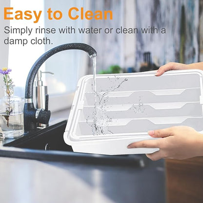 Homecor Silverware Drawer Organizer, Adjustable Kitchen Drawer Organizer, Expands from 4 to 7 Slots, Non-Slip BPA-Free Flatware Cutlery Utensil Holder for Forks Knives Spoons and Kitchen Utensil,White