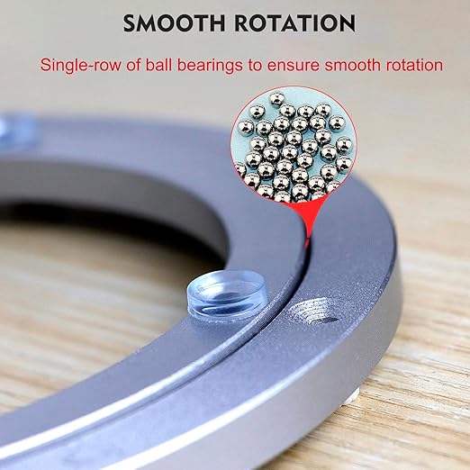 Aluminium Alloy Turntable Bearing, Heavy Duty Swivel Turntable Lazy Susan Rotating Bearing Turntable Round Dining Table Smooth Swivel Plate Hardware (300mm - 12inch)