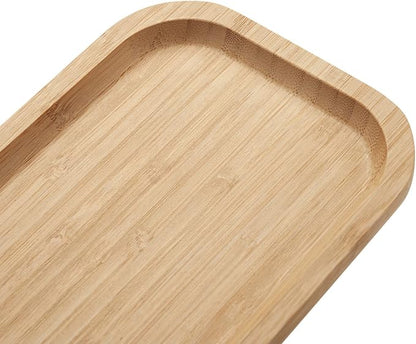 Bamboo Vanity Tray, Bathroom Counter Tray, Toilet Tank Tray, Bathroom Tray for Organizing and Home Decor, 7.9 x 5.1 x 0.8 inch
