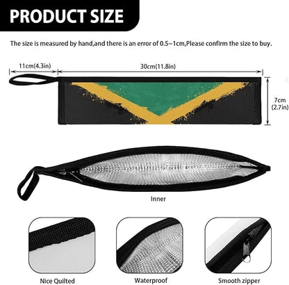 COEQINE Jamaica Flag Themes Travel Silverware Case Cutlery Pouch Chopsticks Pouch Lightweight Portable Travel Accessories Tableware Carry Bag For Party Camp
