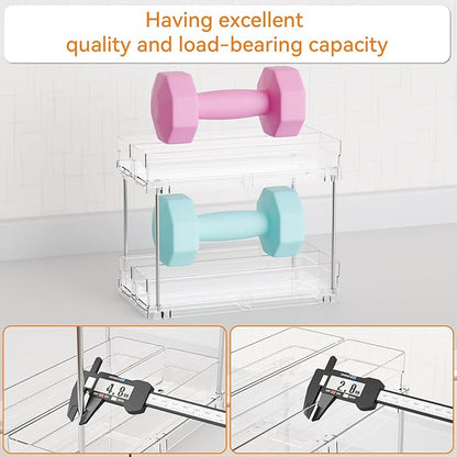 Yieach 2 Tier Sliding Spice Racks for Cabinets,2 Pack 10.4'' Deep Narrow Vertical Spice Rack Pull Out for Inside Cabinets,Kitchen,Pantry,Cupboard Seasoning,Jar Organizer and Medicine Cabinet Storage