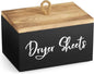 Wood Dryer Sheet Holder - Laundry Sheets Container with Lid - Farmhouse Laundry Room Organization and Storage for Laundry Room Decor and Accessories - Fabric Sheet Dispenser, Black