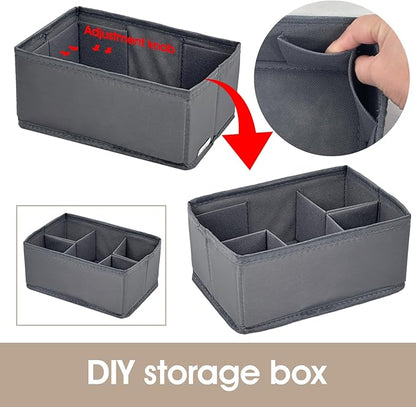 Cosmetic Storage Bins Makeup Organizer, Adjustable Multifunction Storage Box Desk Drawer Divider for Makeup Brushes, Bathroom Countertop or Dresser, Set of 4