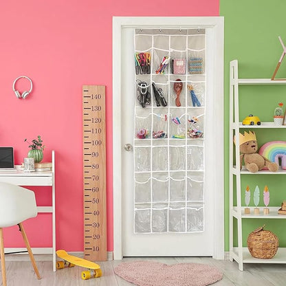 for Organizador de Zapatos de Bolsillos Transparentes Sobre la Puerta 24 Bolsillos, Shoe Organizer, Transparent Pockets, Over The Door, 24 Pockets
