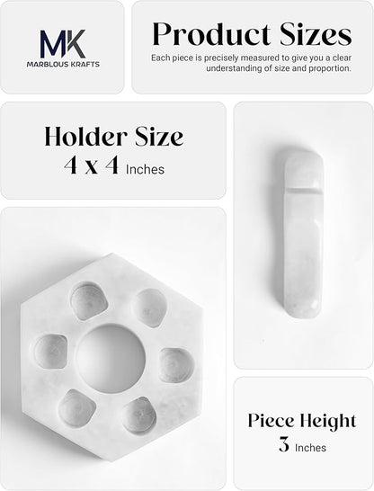 Marble Utensil Rest White Kitchen Counter Spoon Holder for Fork, Knife and Cutlery, Kitchen Utensil Rest for Clean and Organized Counter