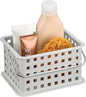 iDesign Shower Caddy Basket with Handle for Bathroom or College Dorm, Light Gray, Made in USA