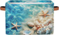 AUUXVA Storage Basket Tropical Sea Beach Starfish Seashell Storage Cube Box Durable Canvas Collapsible Toy Basket Organizer Bin with Handles for Shelf Closet Bedroom Home Office
