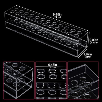 Acrylic Lip Liner Organizer & Eyeliner Organizer, 24 Standard Cosmetic Pencil Makeup Brush Makeup Display Case Refillable Container