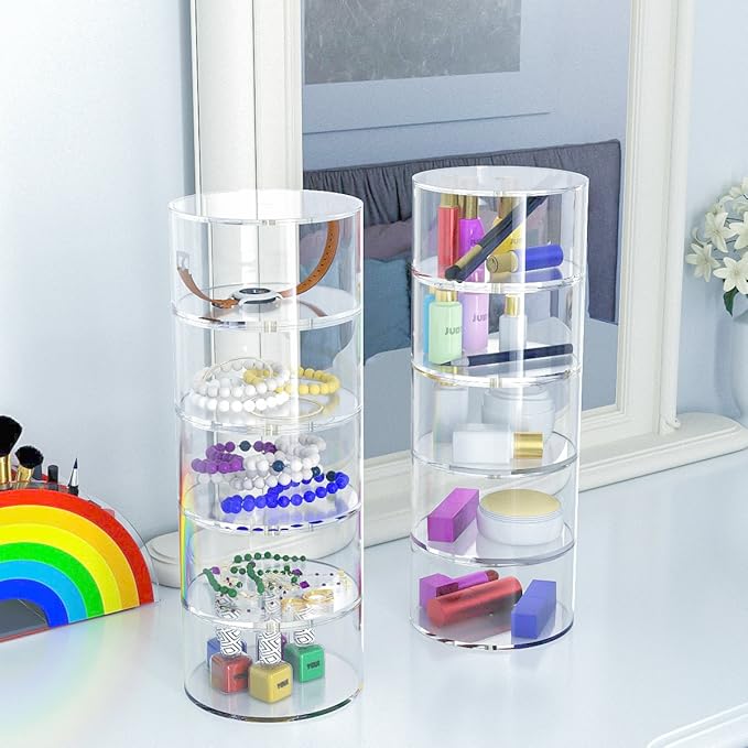 NIUBEE Belt Organizer, Acrylic 8 Layers Belt Case Storage Holder and Display for Accessories like Jewelry,Watch,Bracelets