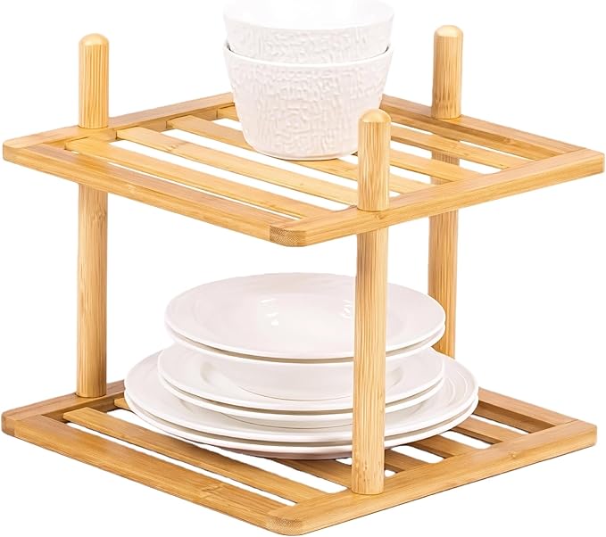 2-Tier Vertical Shoe Rack - Tall Narrow Shoe Rack Organizer for Small Spaces,Bamboo Shoen Shelf for Entryway,Closet,Corner,Doorway,Skinny Shoe Shelf Space Saving Shoe Storage (Natural, 2-Tier)