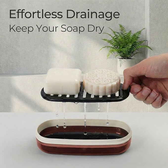 AIMAIAIMAI Shampoo Bar Holder Travel Case for Two Bars – Compatible with Kitsch Solid Shampoo & Conditioner Bars, Large Soap Container for Bathroom or Travel (1 Pack, Red Style A-Large)