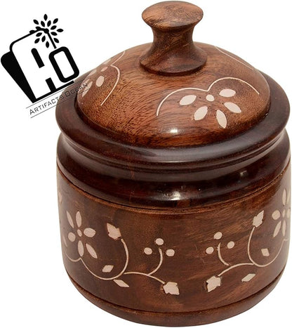 ARTIFACTS'OCEAN Wood spice and salt container - 1 piece, Brown