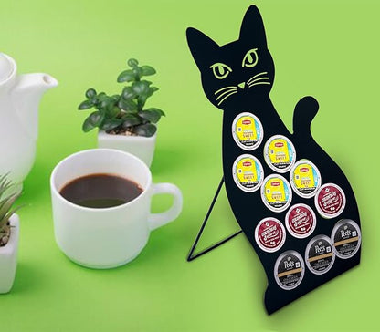 dgudgu Cat Coffee Pod Holder For K Cup Holder Black Coffee Pod Organizer K Pod Holder For Counter