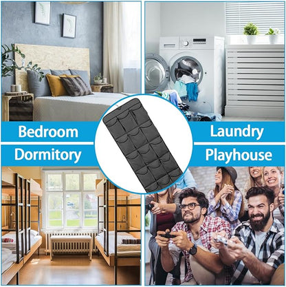 30 Large Pockets Dual Sided Hanging Shoe Organizer Double-Side Closet Storage Shelves with Rotating Hanger Space Saving Storage Bag Portable Shoe Rack Holder for Bedroom Laundry Room,Black
