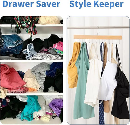 Tie Hanger, Space Saving Bra, Tank Top, Belt Storage Rack, 14 Foldable Hooks, Suitable for Closet Organizers and Storage