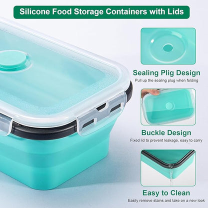 Sudaya 12 Pack Collapsible Food Storage Containers With Lids, Collapsible Storage Containers Sets Silicone Collapsible Bowls For Camping, RV Accessories, Travel Trailer Must