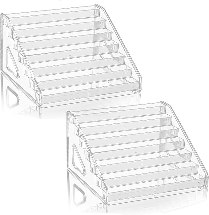 7-Tier Nail Polish Organizer Rack, 2 Pack Storage Holder Stand for Sunglass Organizer, Greeting Card, Postcard Storage Shelf