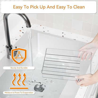 Yieach Clear Small Silverware Organizer 9 inch Wide for Kitchen Drawers,BPA Free Silverware Trays and Plastic Silverware Dividers & Holder,Utensil and Flatware Drawer Organizer Suitable for Fork,Spoon