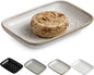Gomakren Ceramic Soap Dish with Raised Scalloped Design, Versatile Soap Holder & Tray for Bathroom and Kitchen Sink, Prevents Soggy Soap, Rustic Modern Decor, Easy to Clean, Beige (5.59" x 4.02")