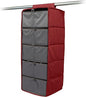 Covermates Keepsakes Hanging Closet Organizer Set – Heavy Duty Wardrobe Storage Shelves with Trays & Dividers – Vertical Dresser for Sweaters, Shoes, and Handbags, Red Heather