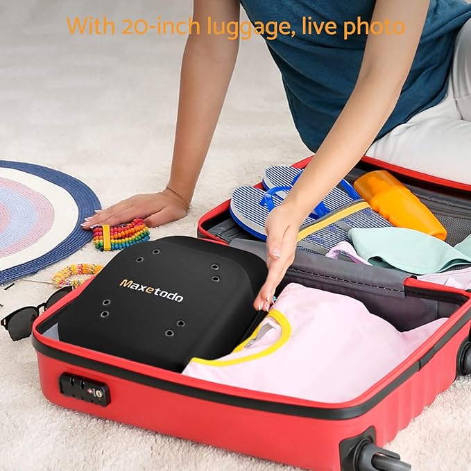 Hat Travel Storage Bag,EVA Waterproof Dustproof Crushproof Hat Box,Holds Up to 6 Baseball Caps,with Handle and Shoulder Strap,Ideal for Travel, Home Storage,and Daily Use Black
