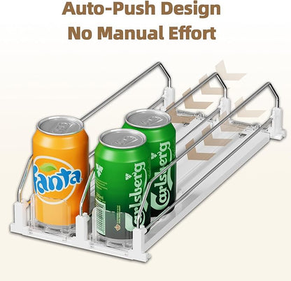 HIYOHIYO 5 Row Auto-Push Drink Organizer for Fridge, Self Pushing Soda Can Dispenser for Refrigerator, Automatic Drink Dispenser for Fridge, Holds up to 25 Cans