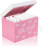 R HORSE Tampon Holder for Bathroom - Pink Feminine Product Organizer, Bow Organize Case with Lid Shark Week Tampon Storage Lady Stuff Box for Bathroom Accessories