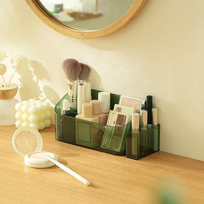 SUNFICON 2 Pack Makeup Trays Organizers Holders Cosmetic Display Cases Tabletop Desktop Vanity Countertop Bathroom Wall Cabinet Medicine Storage Boxes for Womens Ladies Girls Crystal Green