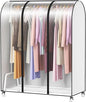 Clear Garment Rack Cover, Clothes Rack Cover Clothing Rack Cover with Durable Zippers for Garment Rack, Clothes Rack, Black, 50"L x 20"W x 60"H (Rack Not Included)