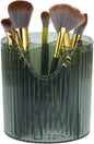 VOCOSTE Makeup Brush Cup, Makeup Organizer, 4 Slot Makeup Brush Holder, Cosmetics Storage Cup, for Vanity for Desktop, for Bathroom Countertops, Clear Green