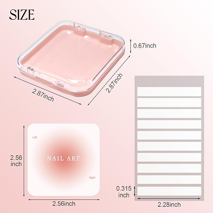 Qsnidy 9 Pcs Press On Nail Storage Box in 3 Colors, Acrylic Fake Nail Case with 9 Display Cards and 2 Sheets of Double-Sided Adhesive Tape (20 Strips) for Nail Art Home Salon Packaging Use