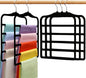Closet Organizers and Storage,5 Pack Velvet Pants-Hangers-Space-Saving,Non Silp 5 Tier Scarf Jeans Organizer,Dorm Room Essentials for College Students Girls Boys Guys,Organization and Storage