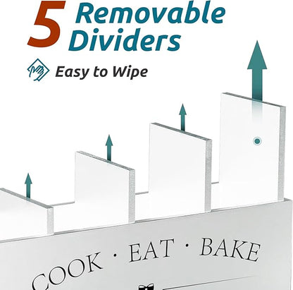 Suli Extra Large Kitchen Utensils Holder with 4 Compartments (White)