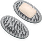 2 Pcs Plastic Soap Holder Soap Dish Bar Saver Tray with Holes Sponge Holder for Kitchen Bathroom Shower Counter, 4.5 x 3 x 0.7 Inches (Light Gray)