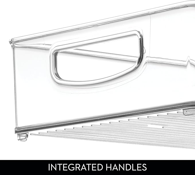 iDesign Stackable Pantry Bins, 2 Small, 2 Medium, and 2 Large Bins, 6 Pack, Clear, Made in USA