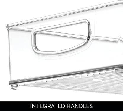 iDesign Stackable Pantry Bins, 2 Small, 2 Medium, and 2 Large Bins, 6 Pack, Clear, Made in USA