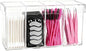 Klmnop Lash Extension Organizer with Lid, 4-Compartment Acrylic Storage Box for Lash Techs, Clear Eyelash Supplies Container Case with for Makeup Brushes and Beauty Tools(Clear)